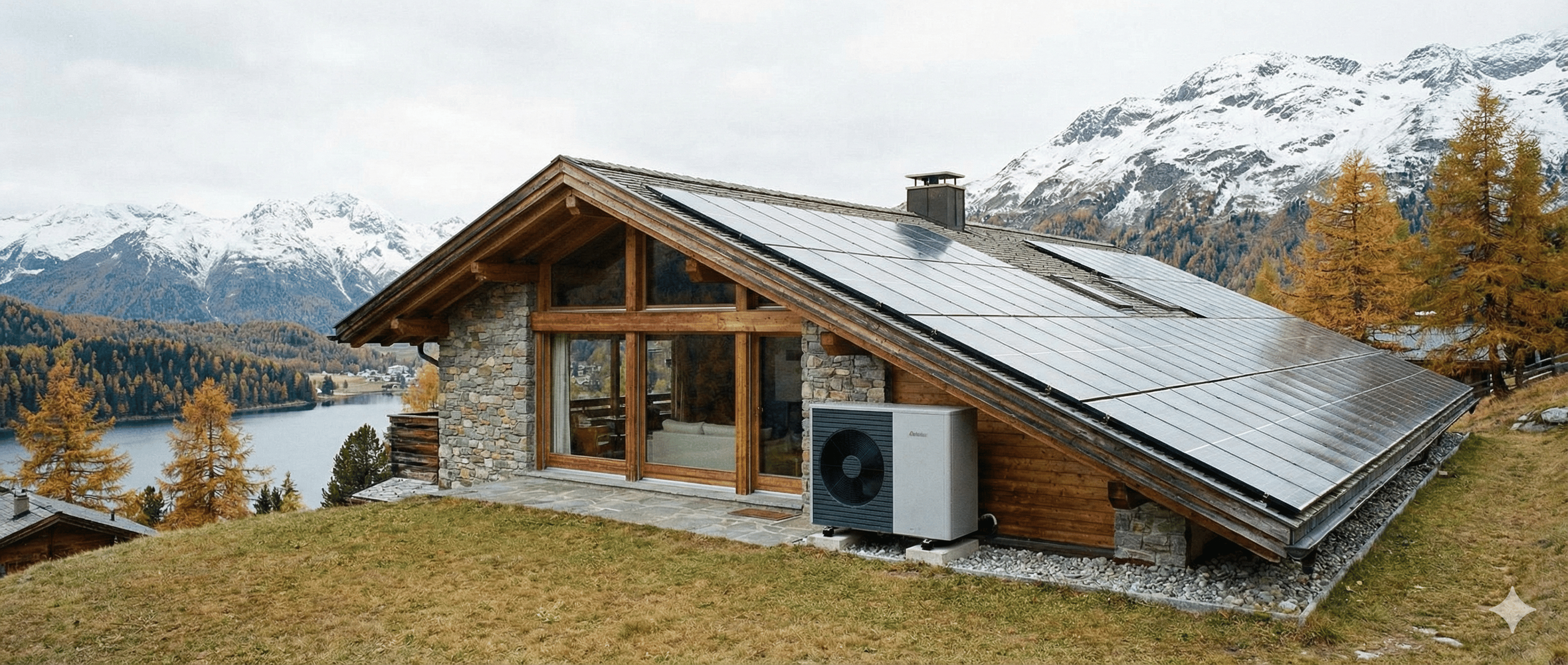 Alpenhaus mit Wärmepumpe und Photovoltaik Anlage