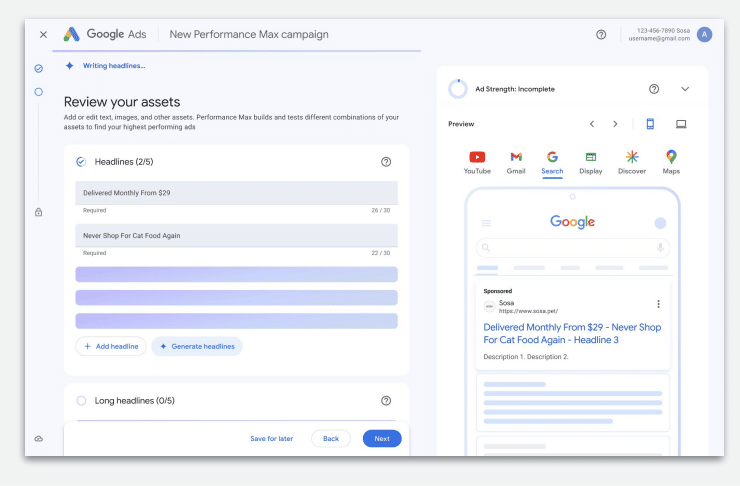 générer des images dans Google Ads