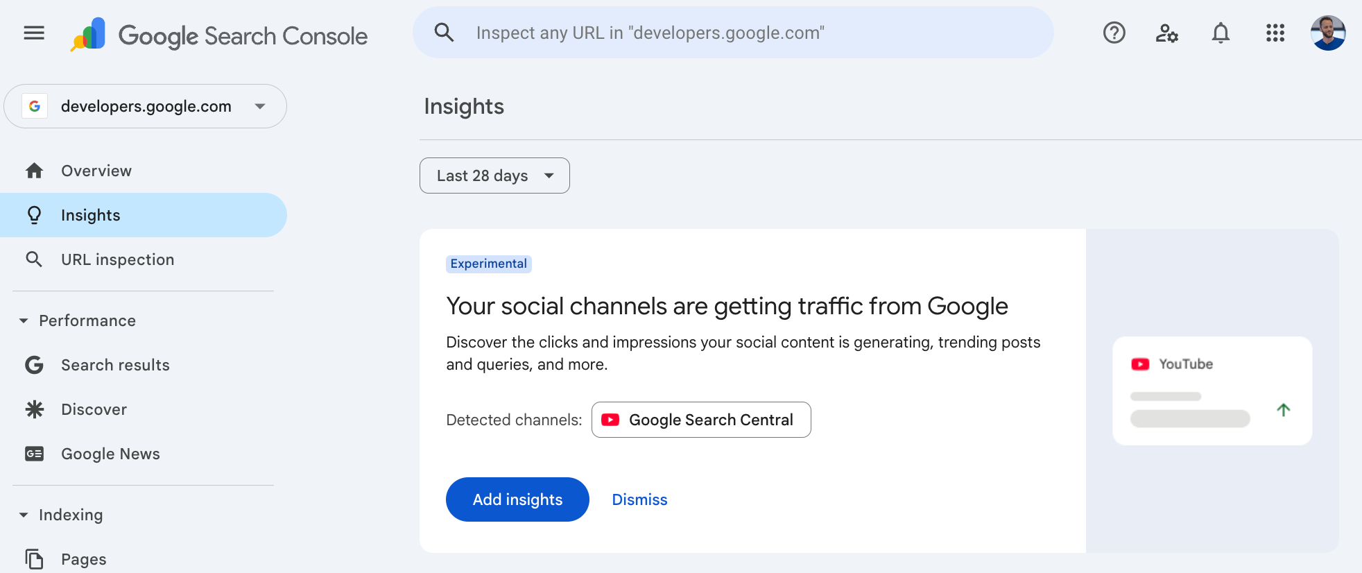 Reporting social search console