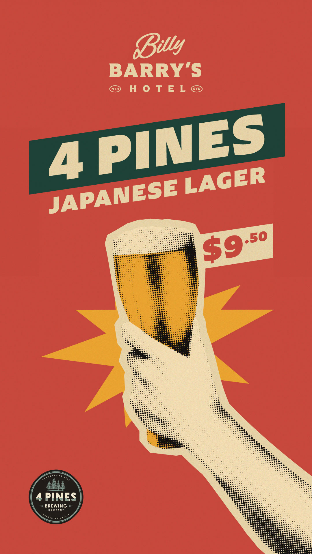 $9.50 Pints of 4 Pines