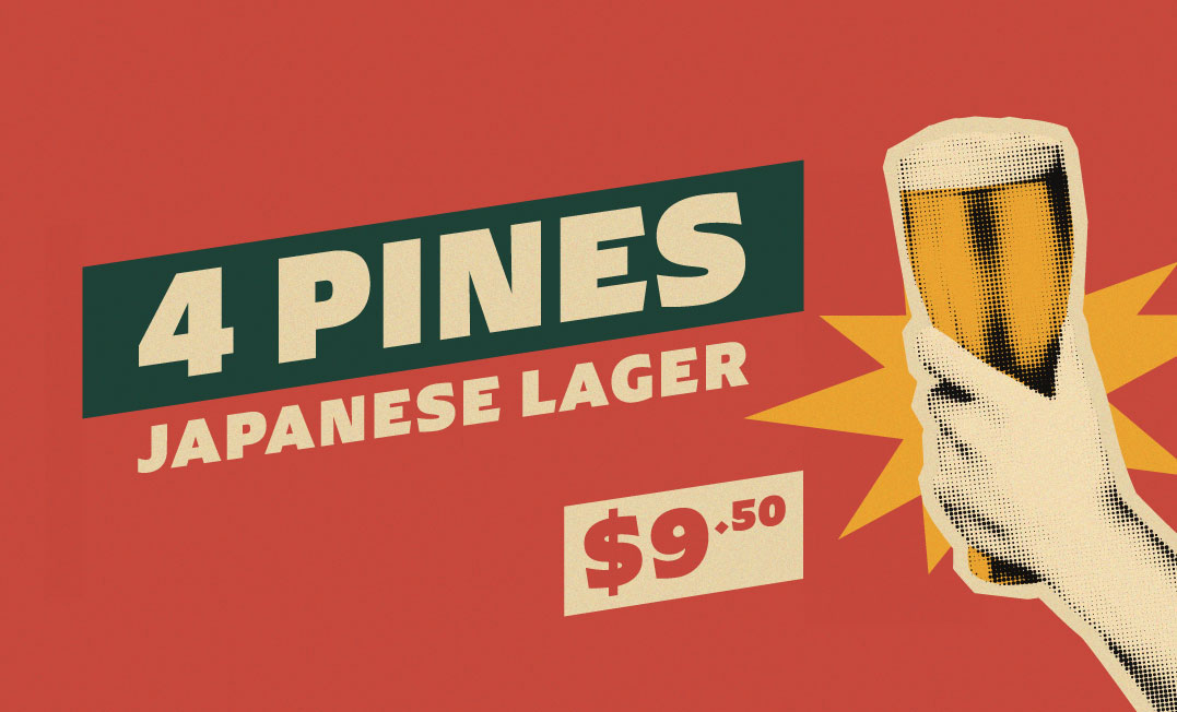 $9.50 Pints of 4 Pines
