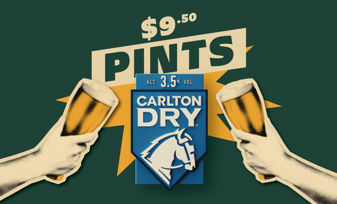$9.50 Pints of Carlton Dry 3.5%