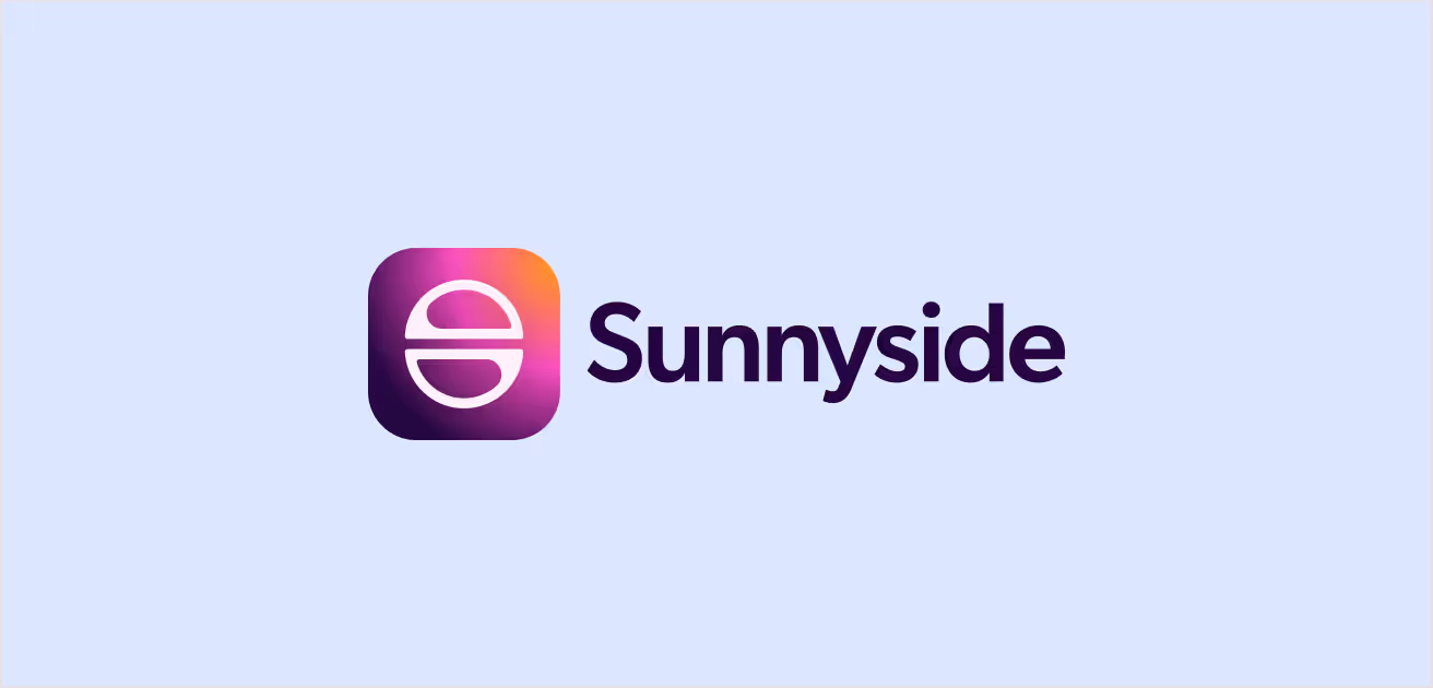 Sunnyside app logo and wordmark on light background.