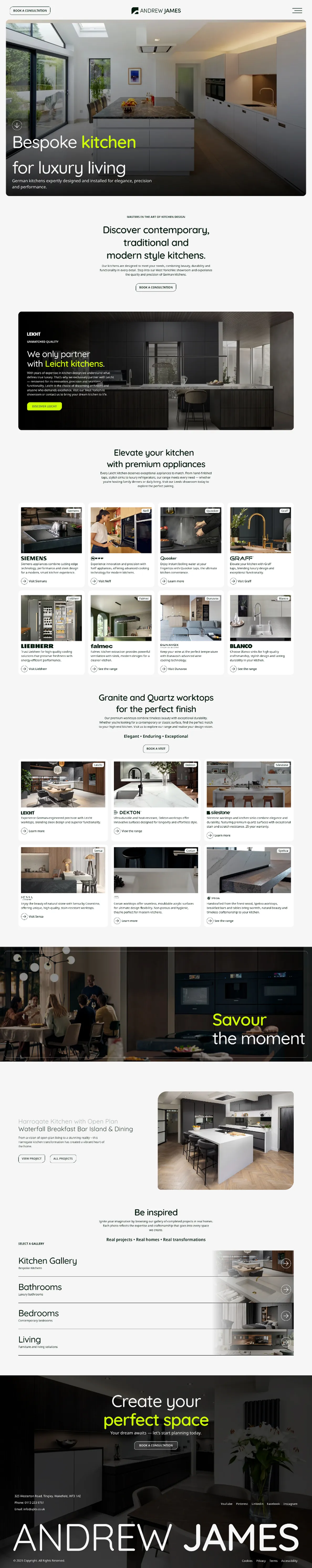 Andrew James kitchen product gallery and homepage.
