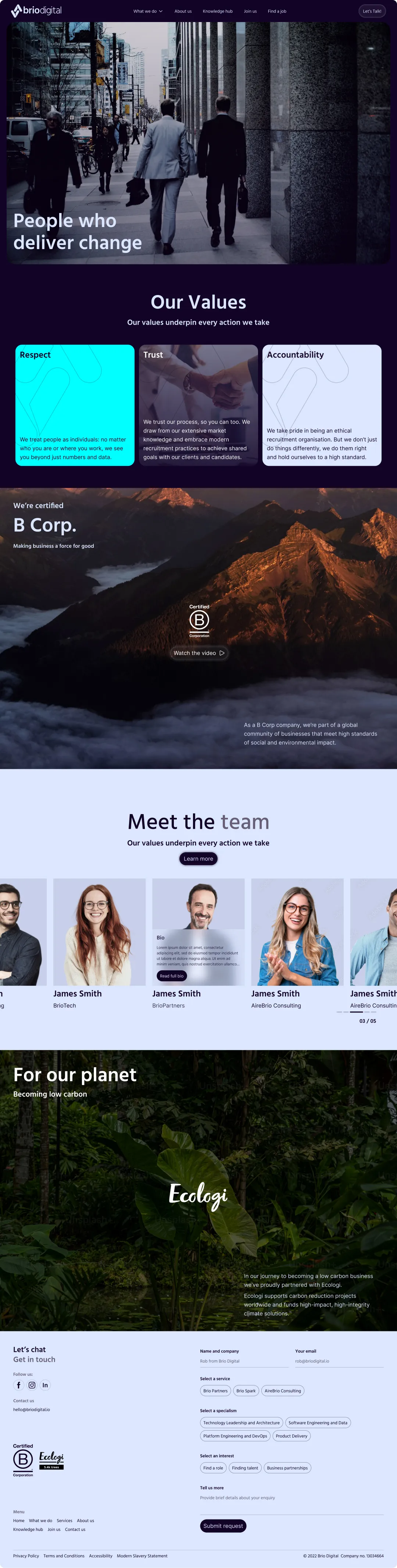 Brio Digital about us page