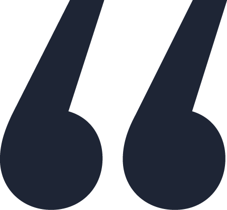 Black opening quotation marks symbol on white background.