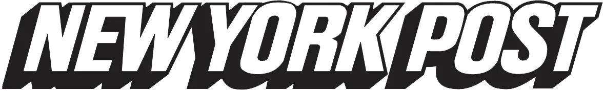 New York Post logo text in bold white uppercase letters with black shadows.