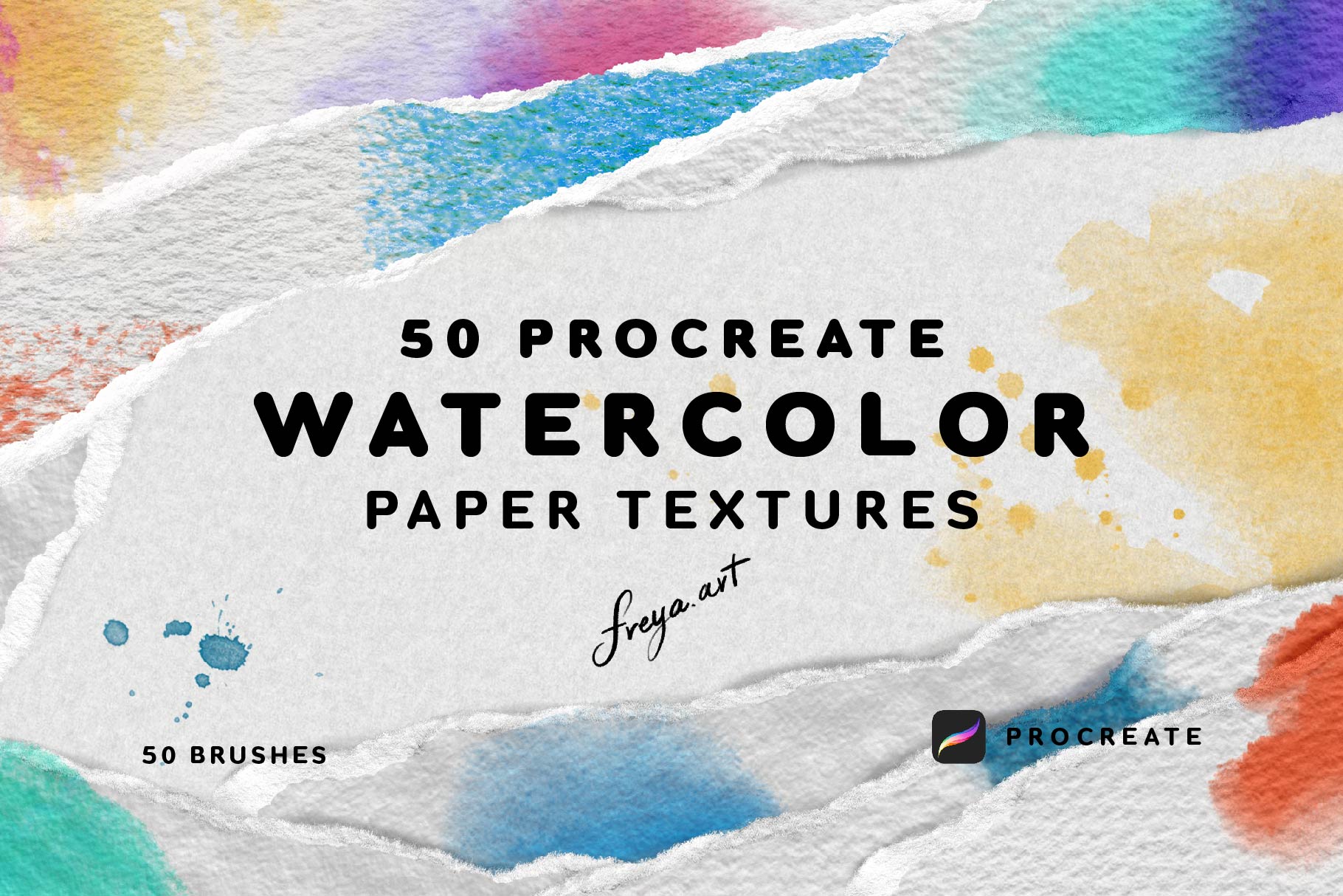 Procreate Paper Brushes | 50 Paper Texture Brushes for Procreate