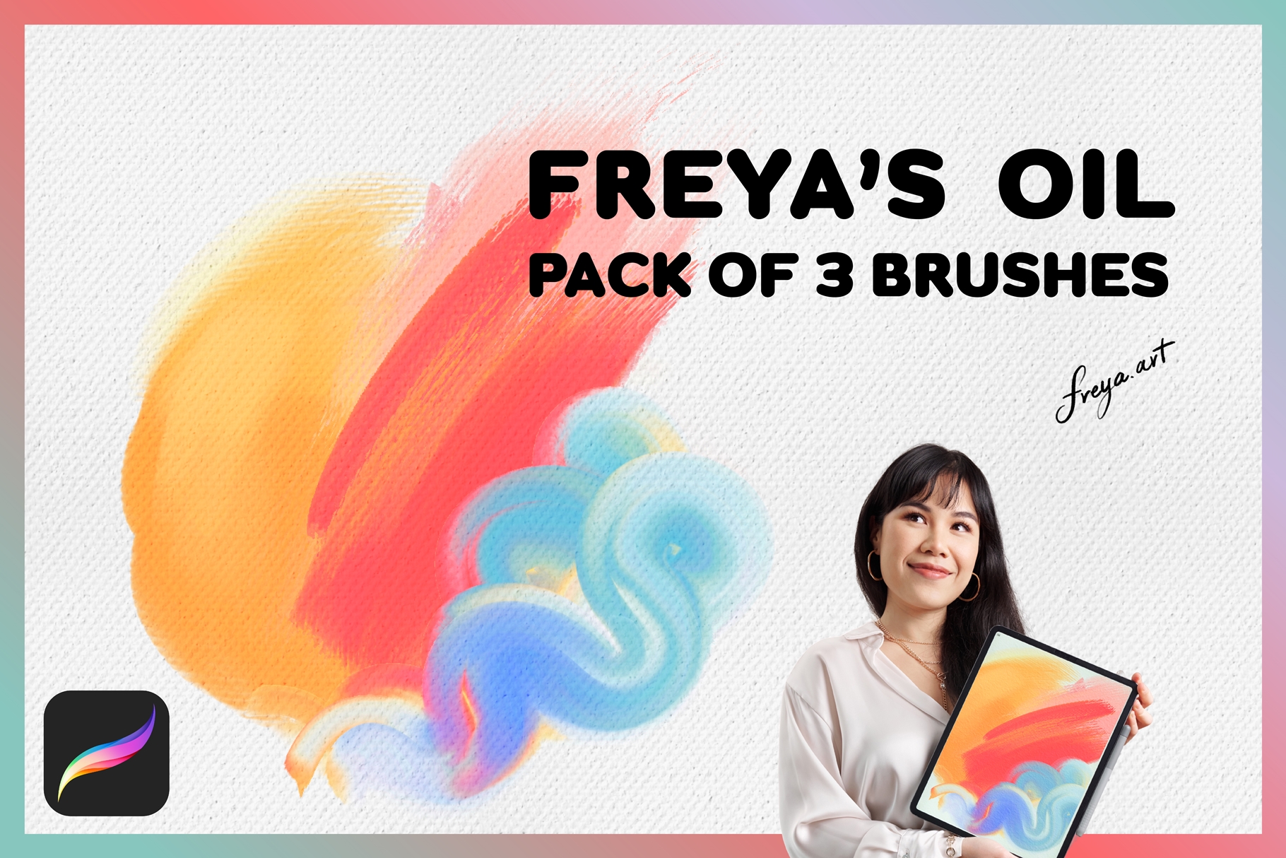 Procreate Oil Paint Brushes | Freya's Oil Pack of 3 Brushes