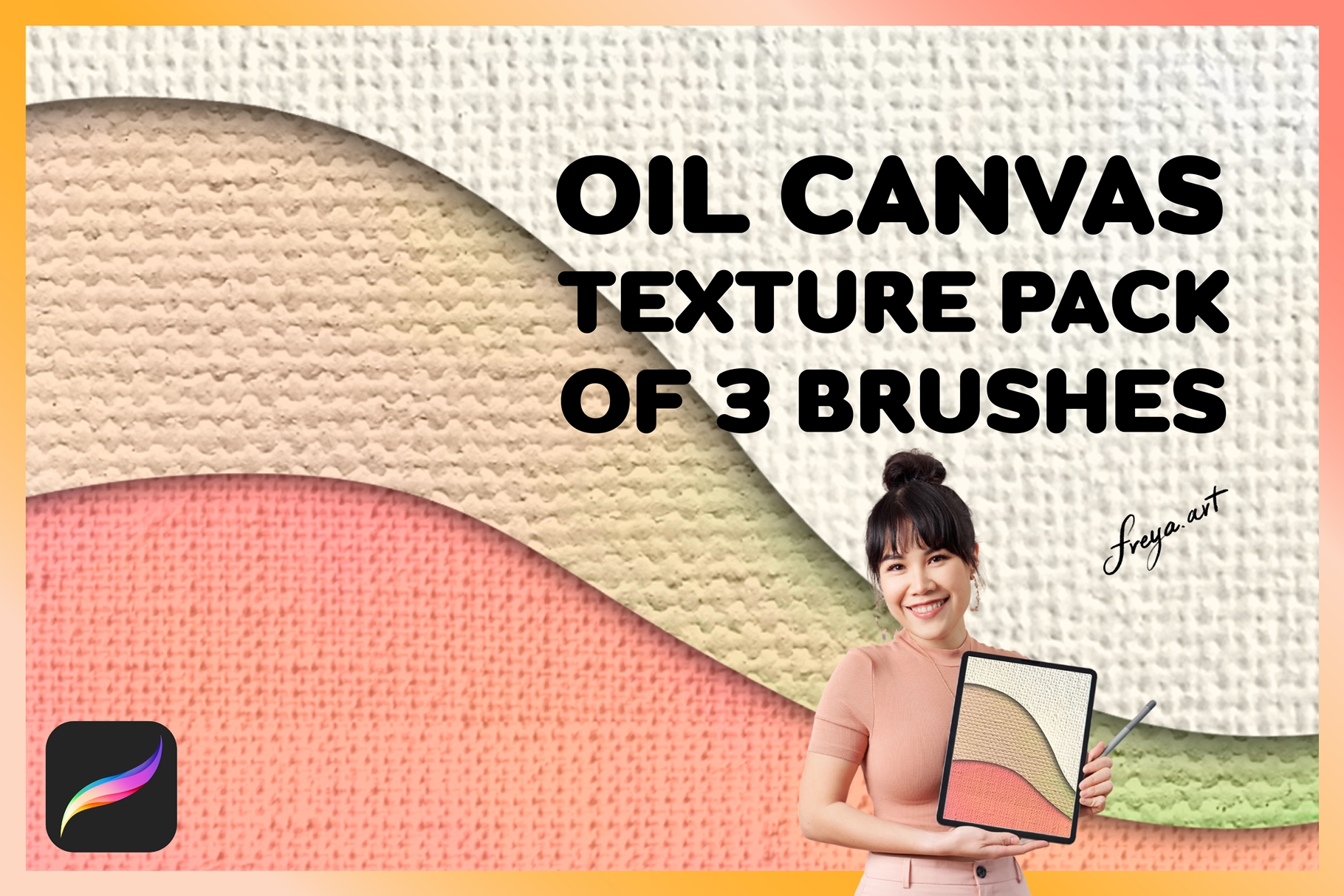 Canvas Texture Procreate Brushes | Oil Canvas Texture Pack of 3 Brushes