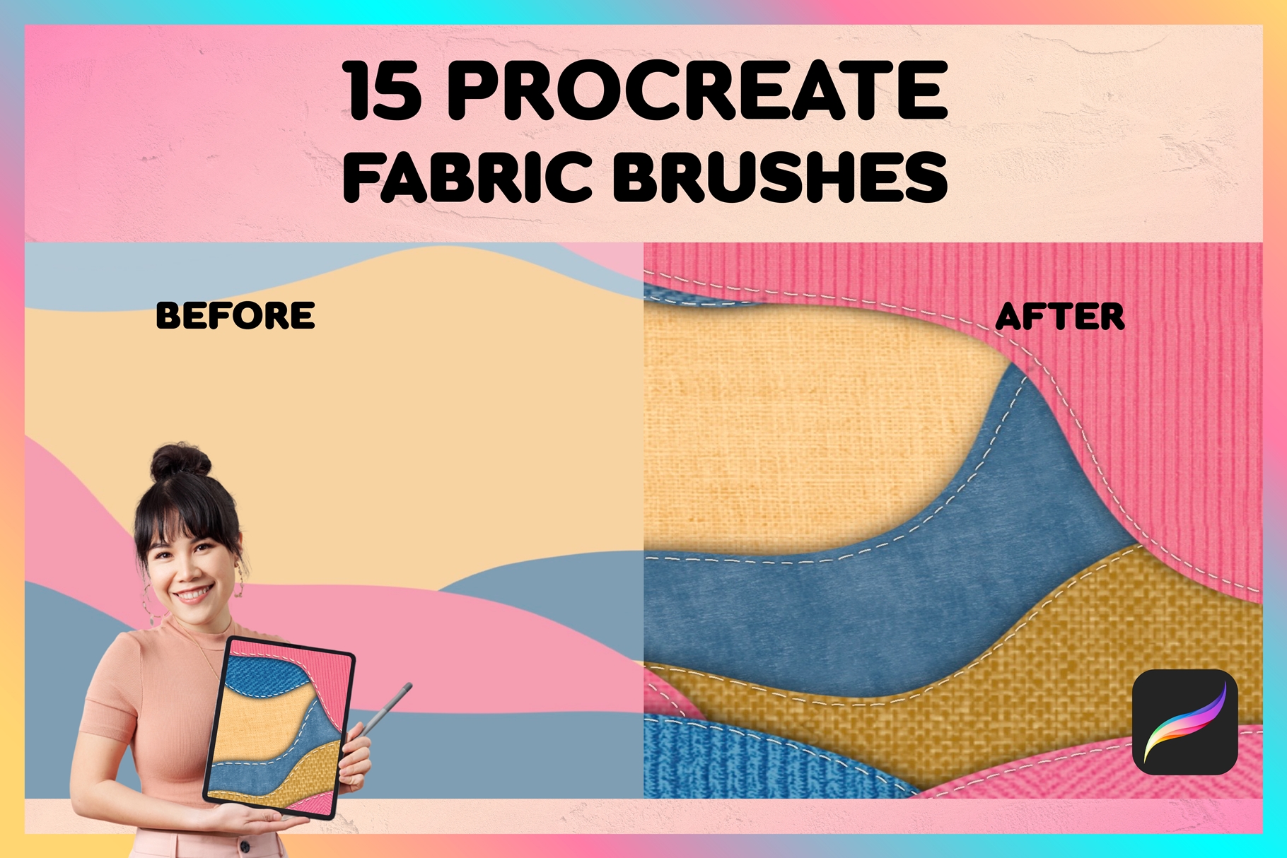 Fabric Brush Procreate | 15 Procreate Fabric Brushes