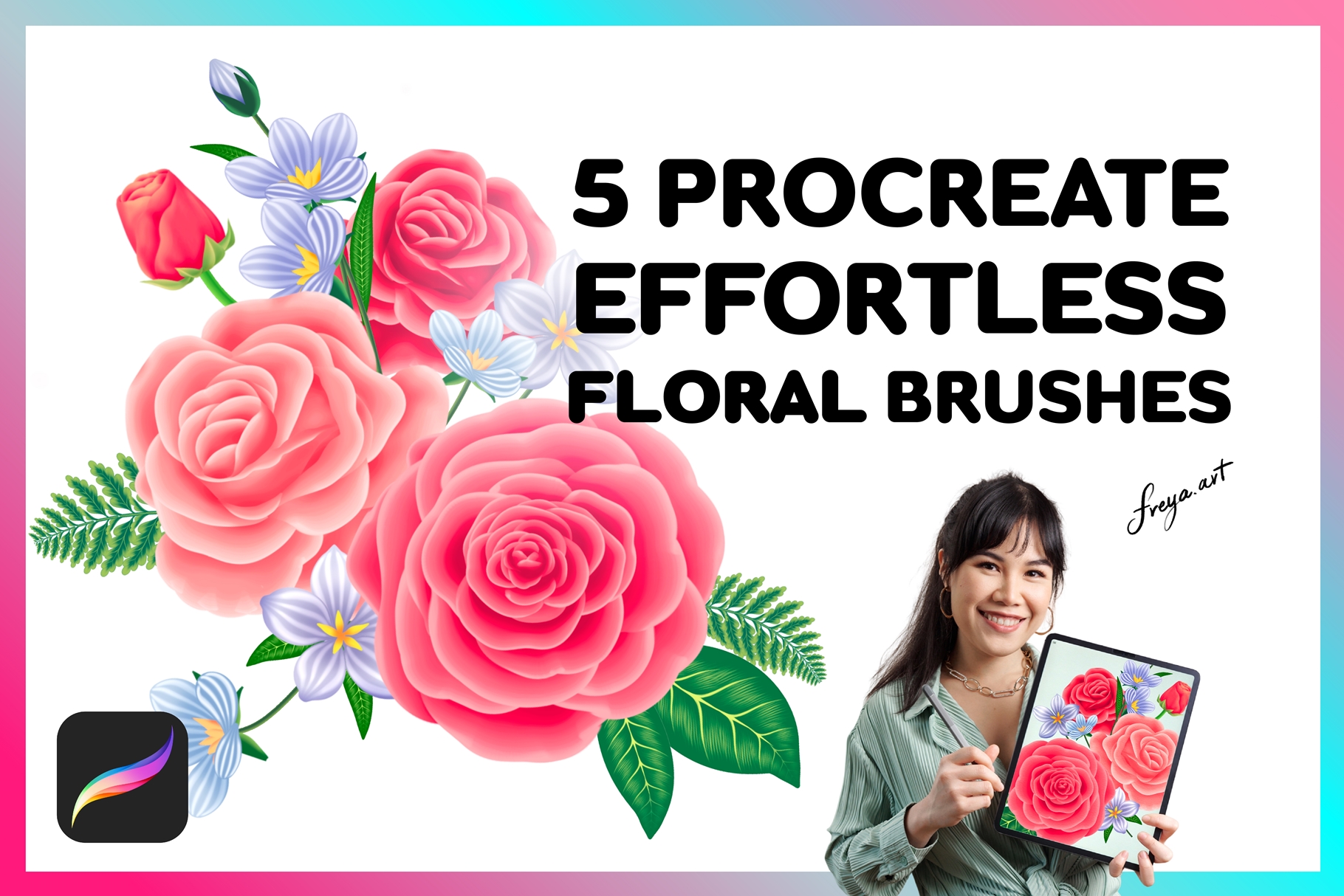 Floral Brushes Procreate | 5 Procreate Effortless Floral Brushes