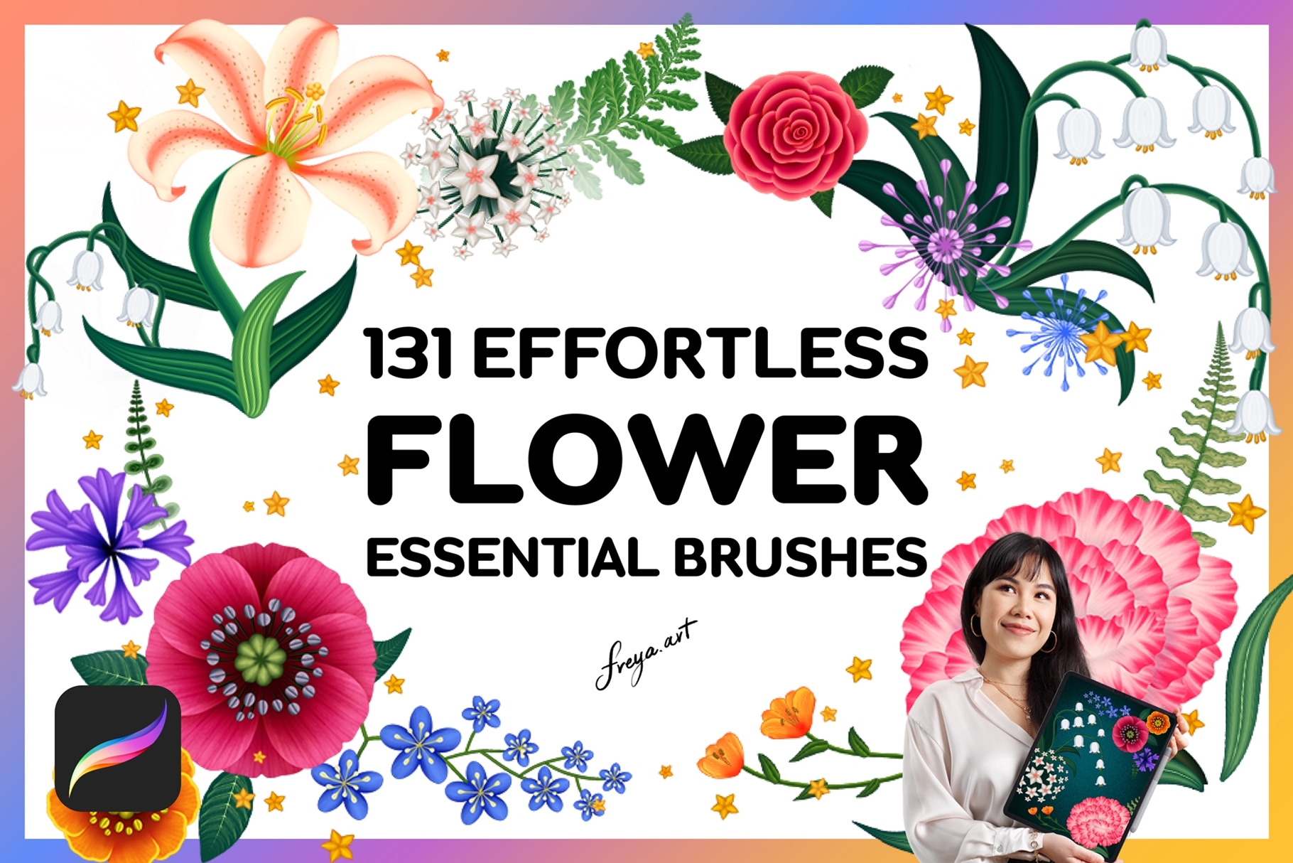 Procreate Flowers | 131 Procreate Effortless Flower Brushes