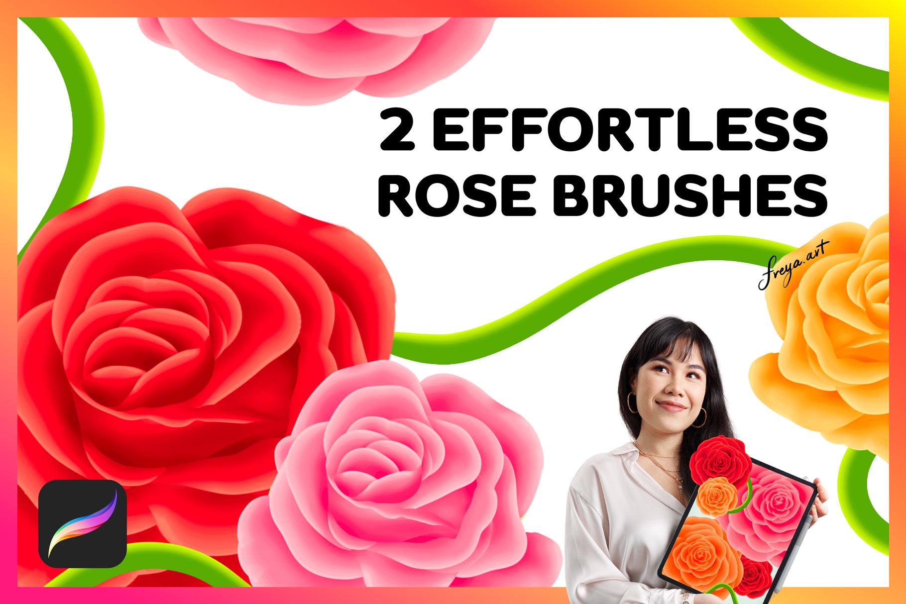 Procreate Rose | 2 Effortless Rose Brushes