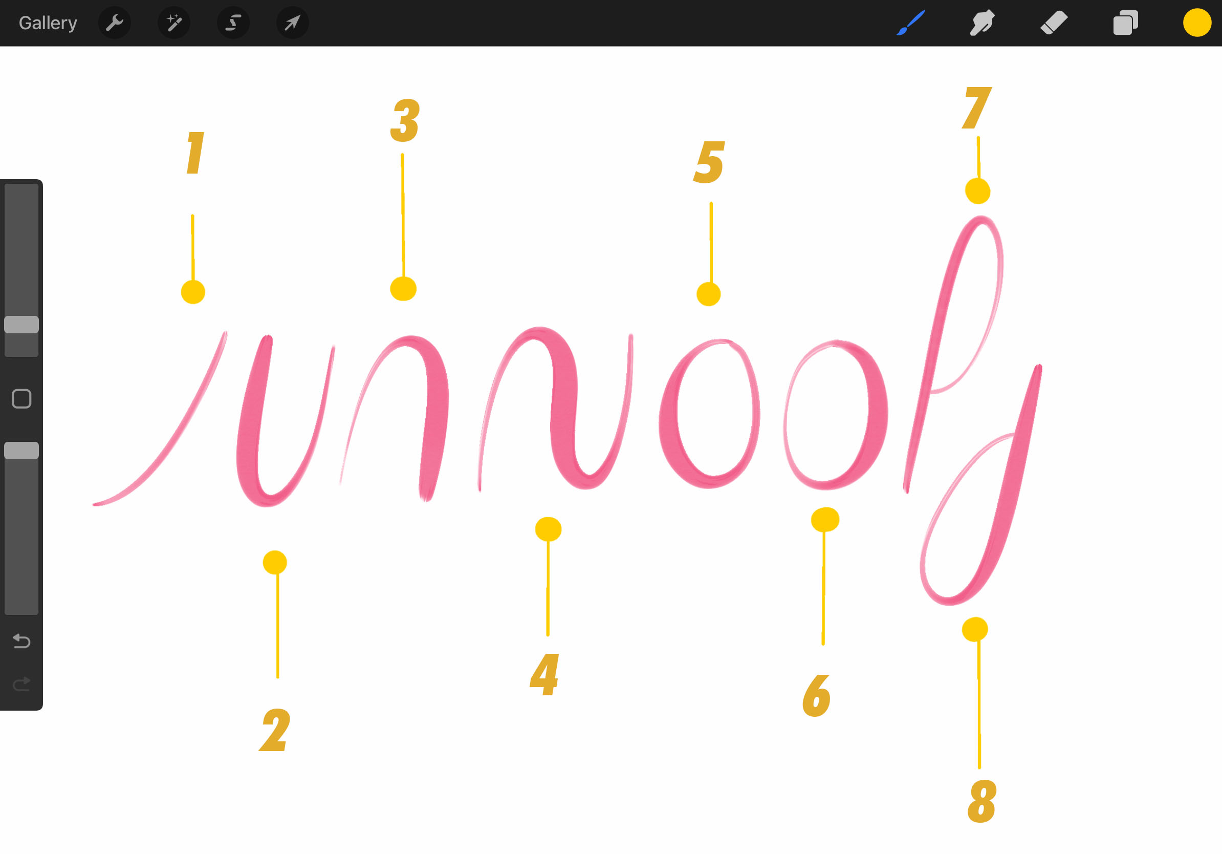 Types of Lettering strokes