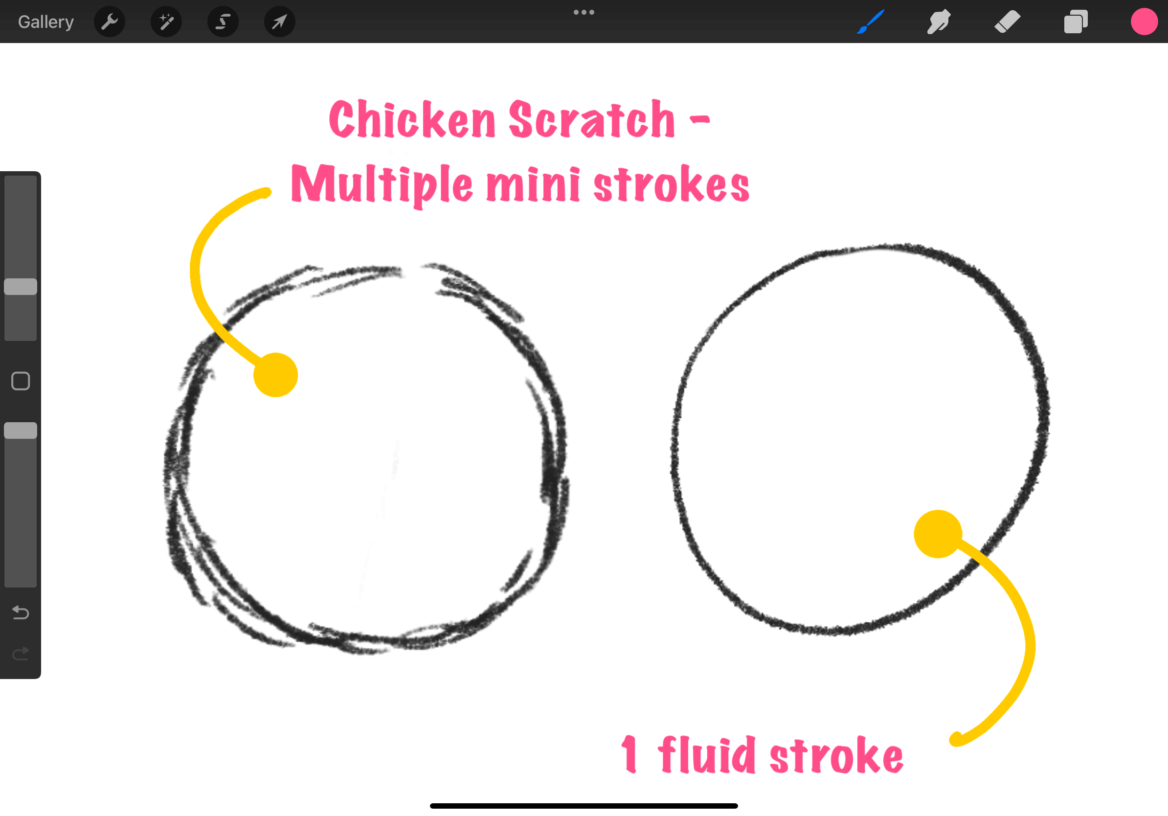 Procreate Lettering : Scratchy vs Flowy Line