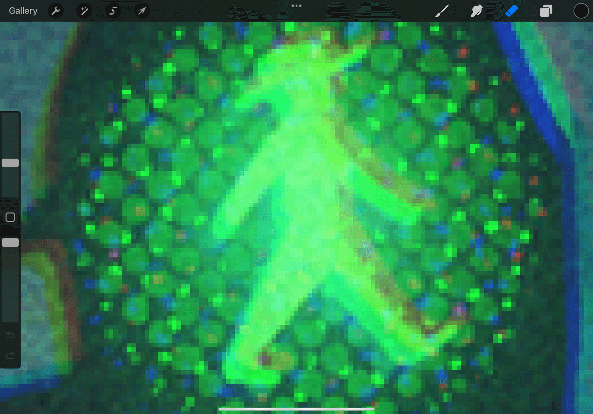 Zoomed In showing pixels