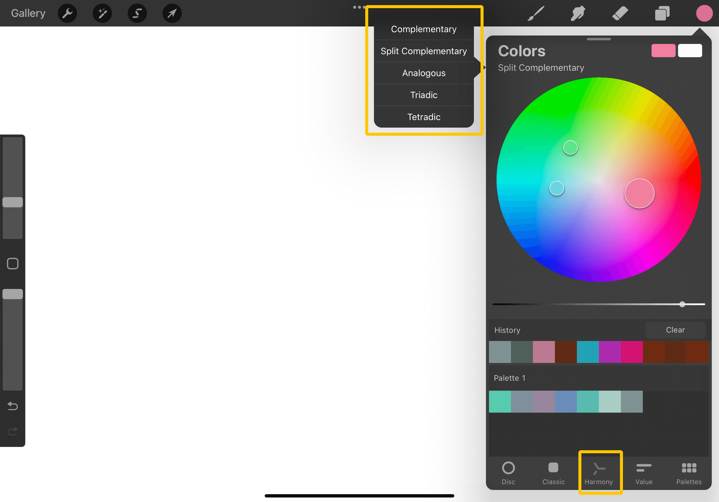 Harmony color picker