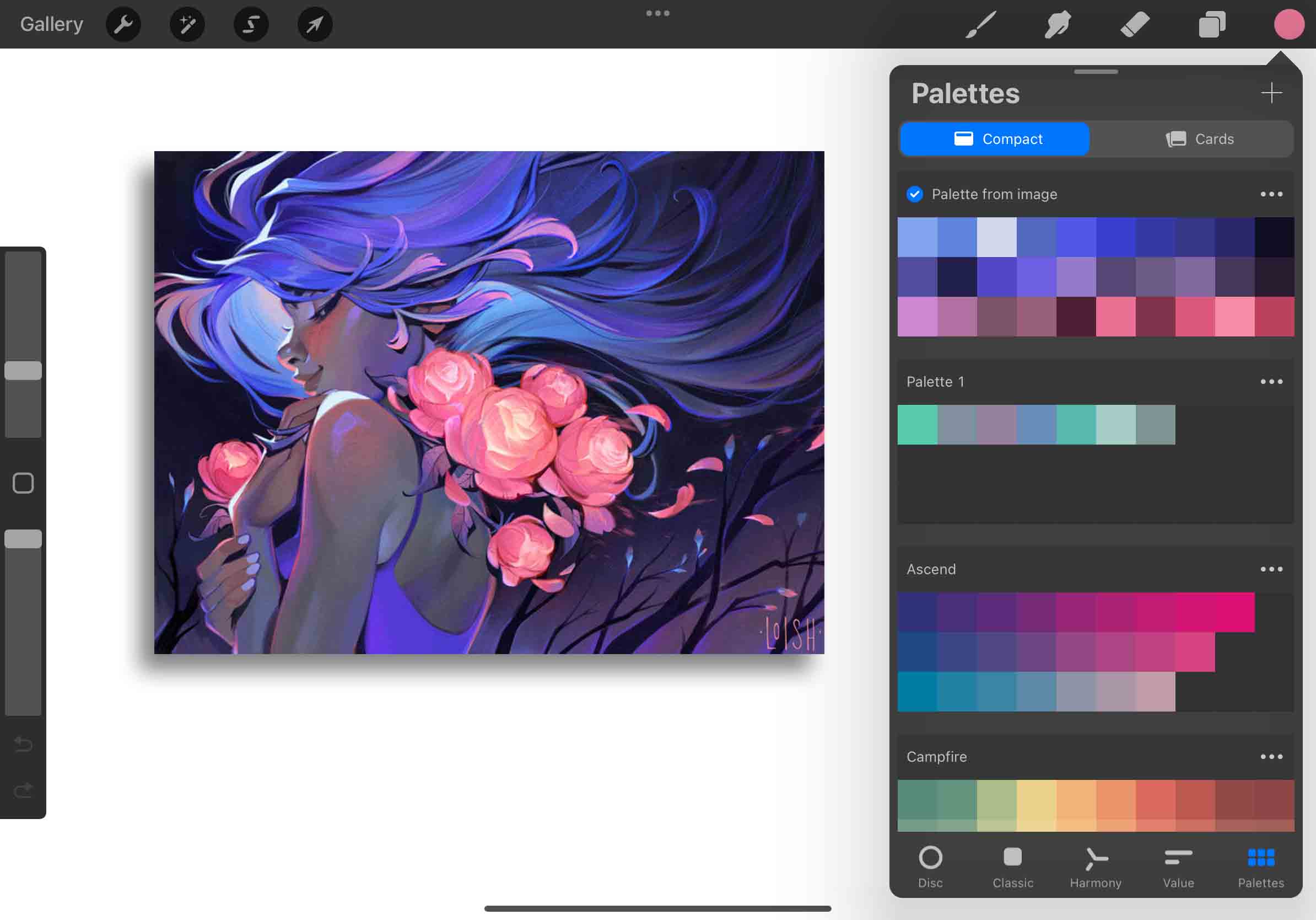 Color palette from Loish's Art