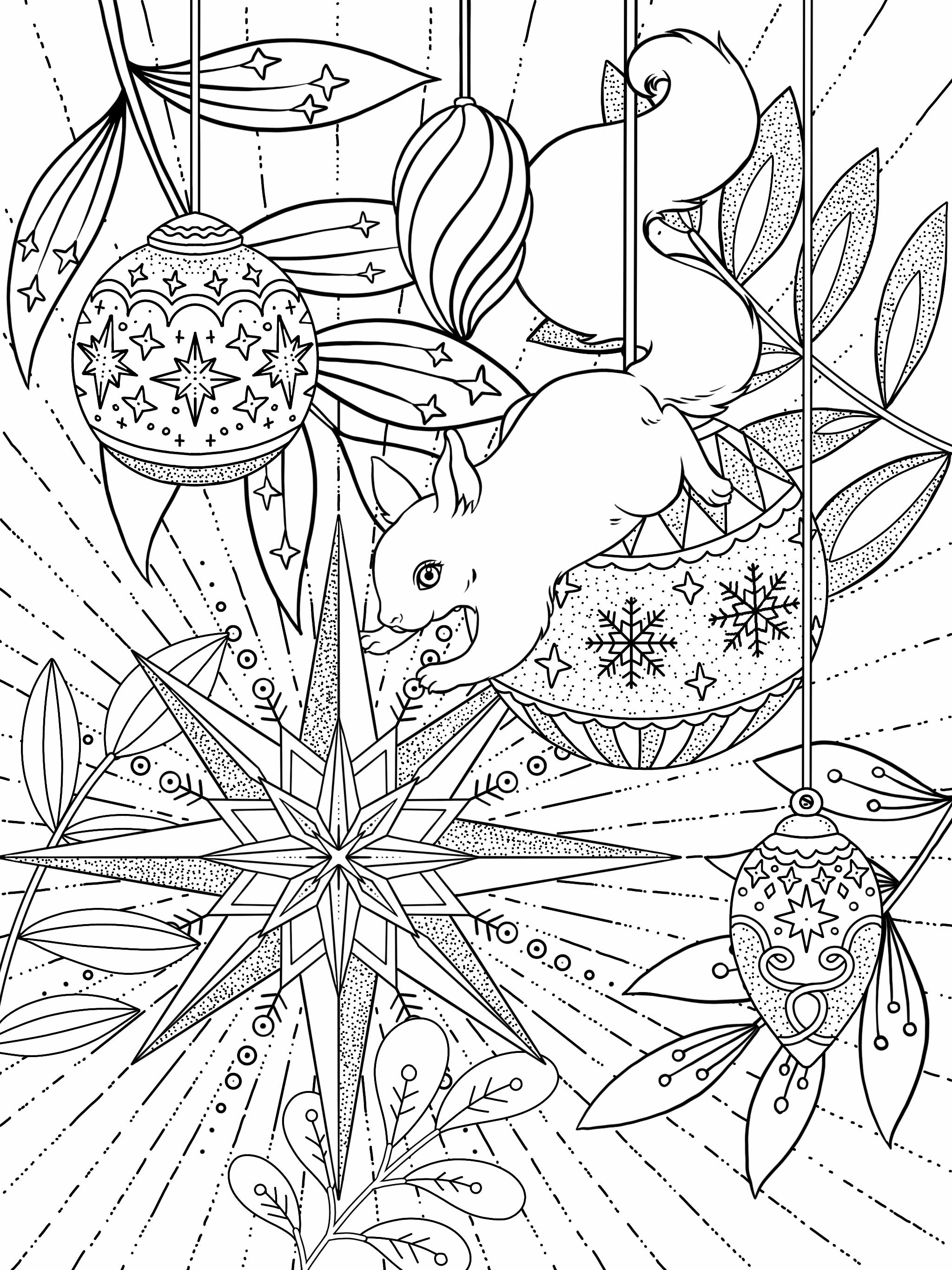 Christmas themed coloring page
