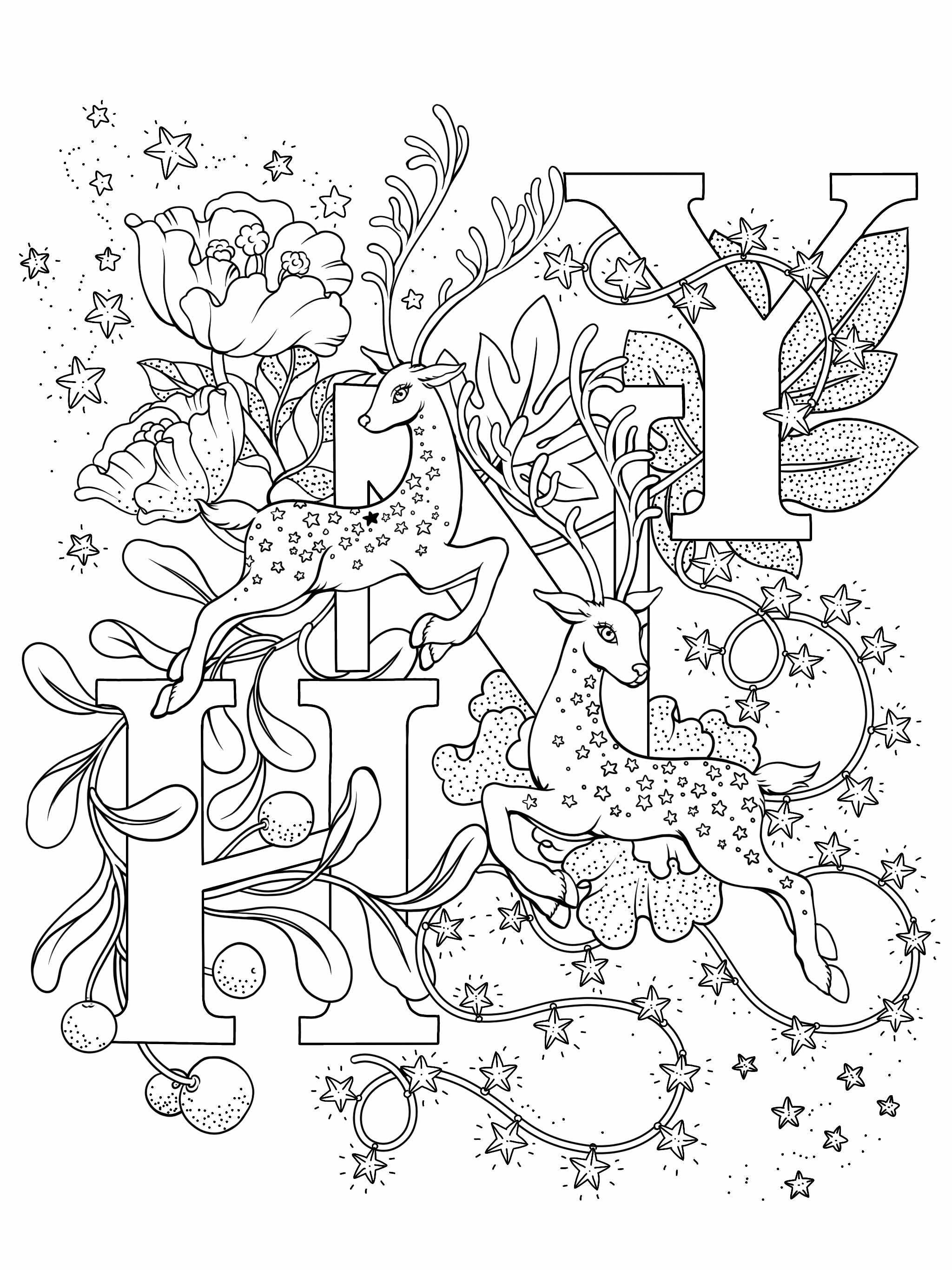 New Year themed coloring page