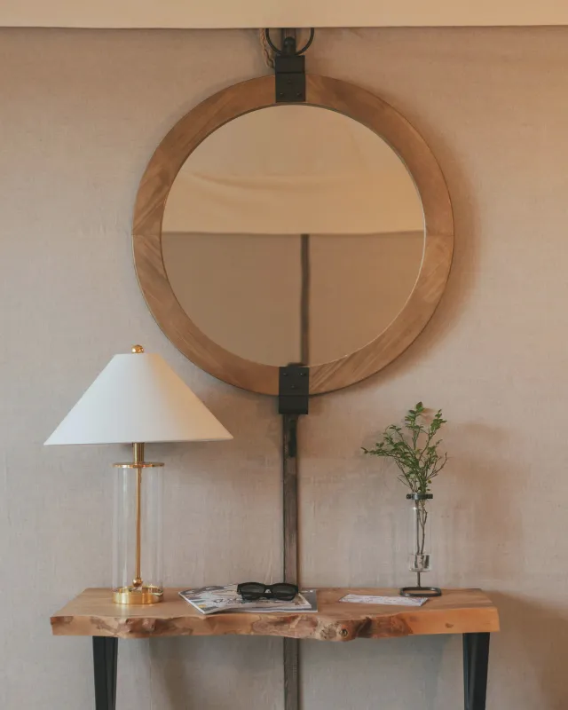 Round rustic mirror