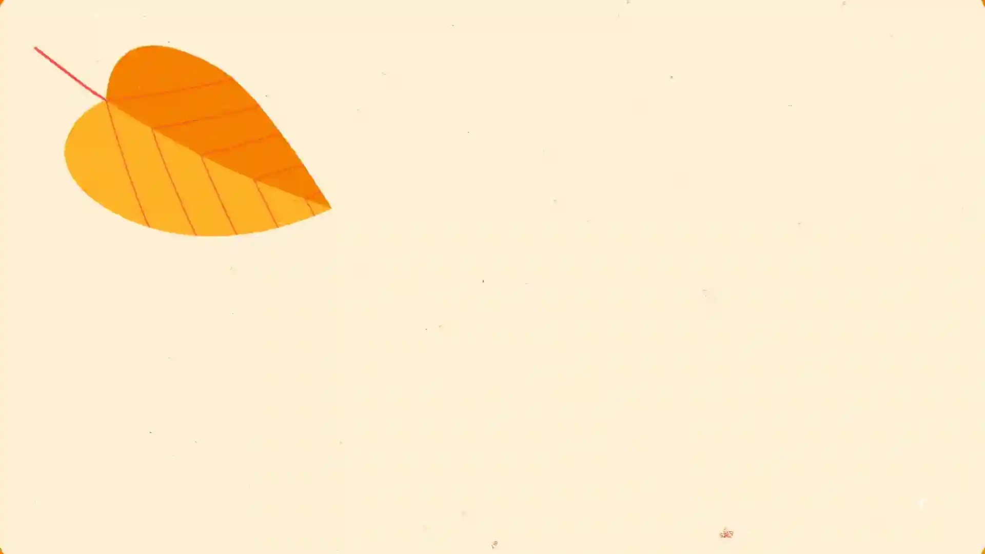 Final scene of the animation showing Caru’s name forming on screen as a leaf and moving light pass over it.