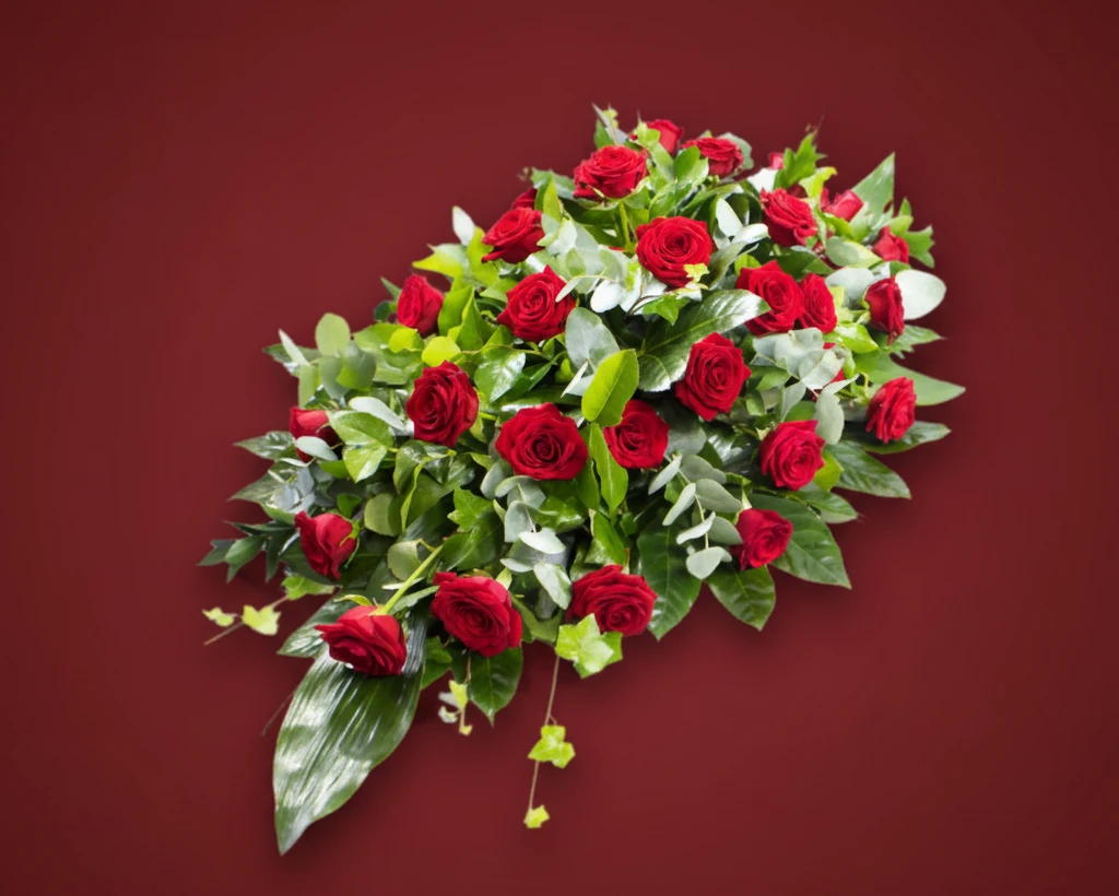 Double Ended Coffin Spray – All Roses