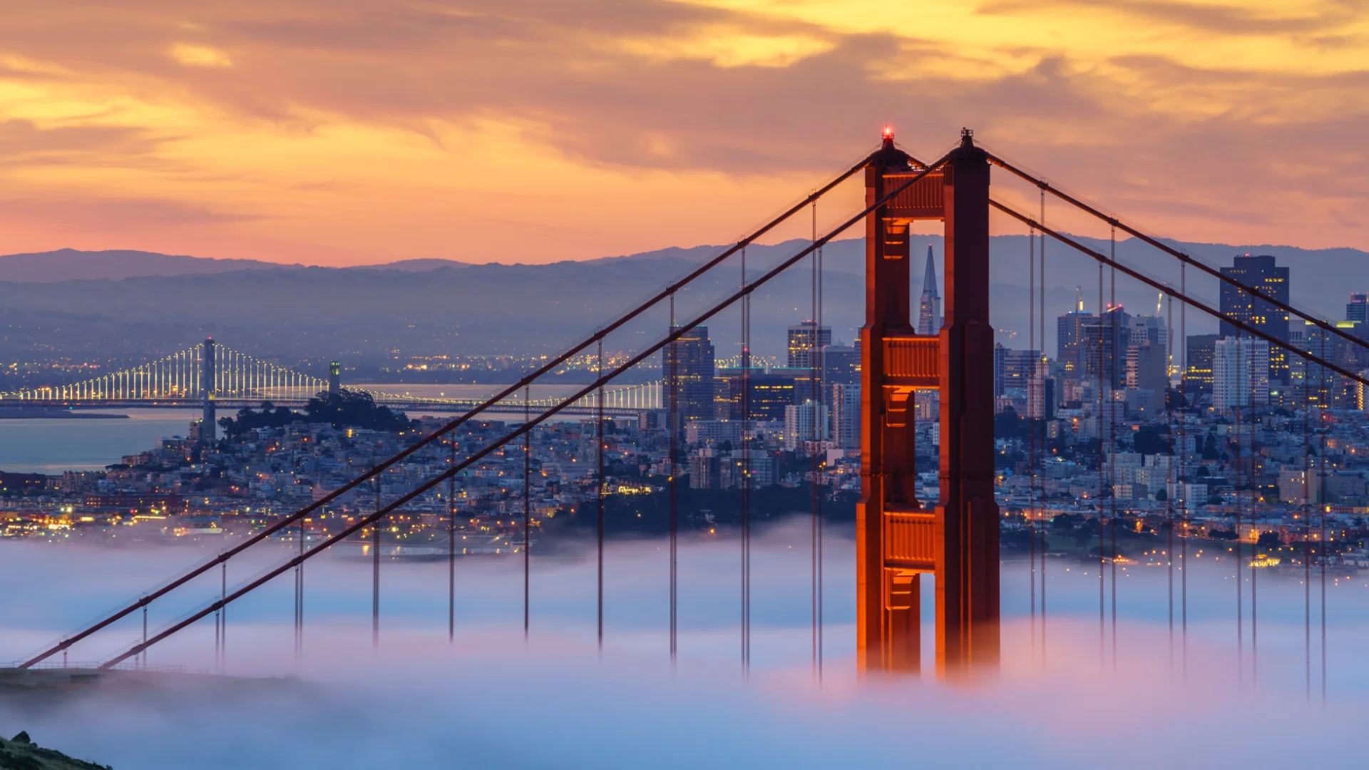 Golden Gate Bridge with San Francisco in the background