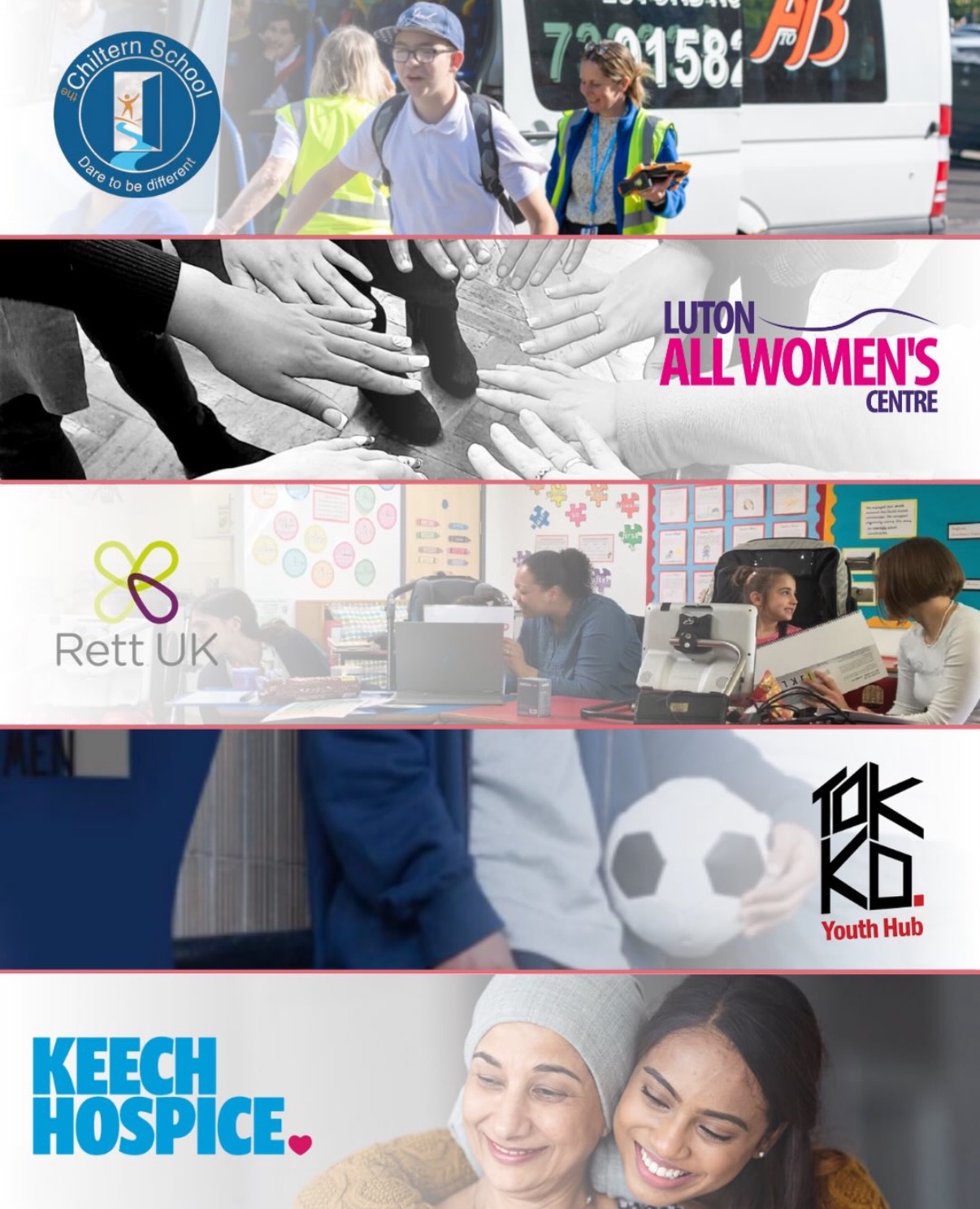 Organisations supported from proceeds of the Luton Hoo Hotel Charity Auction