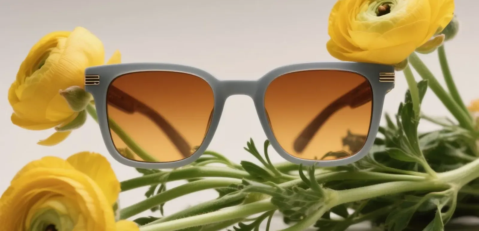 Yellow Flowers with Sunglasses
