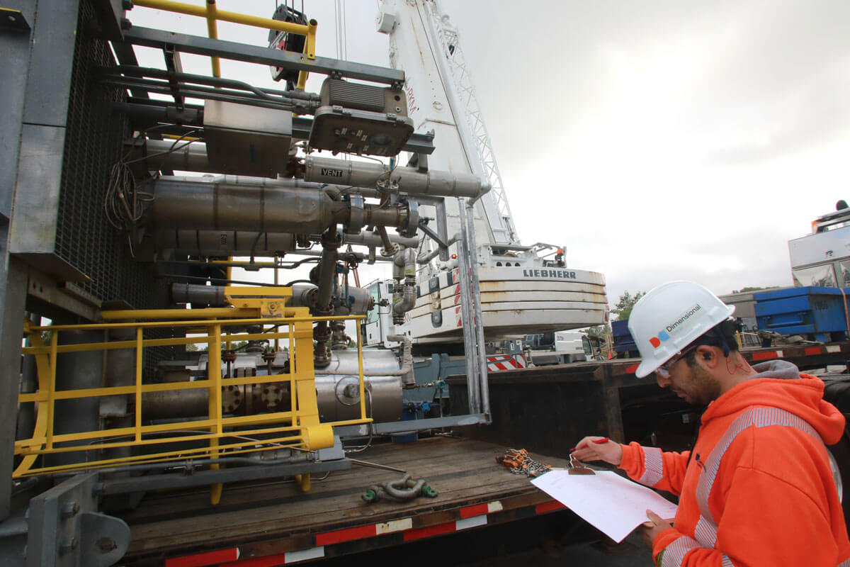 The Fischer-Tropsch skid is erected at the Amrize Cement Plant in B.C. Canada.