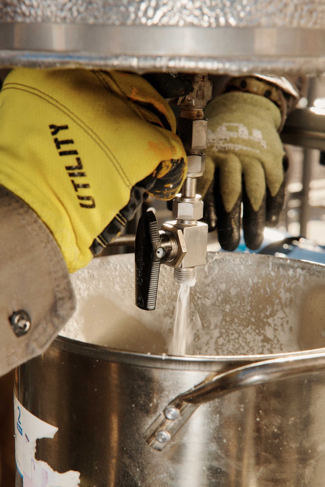 Fossil-free hydrocarbon wax flowing form our Fischer Tropsch reactor.
