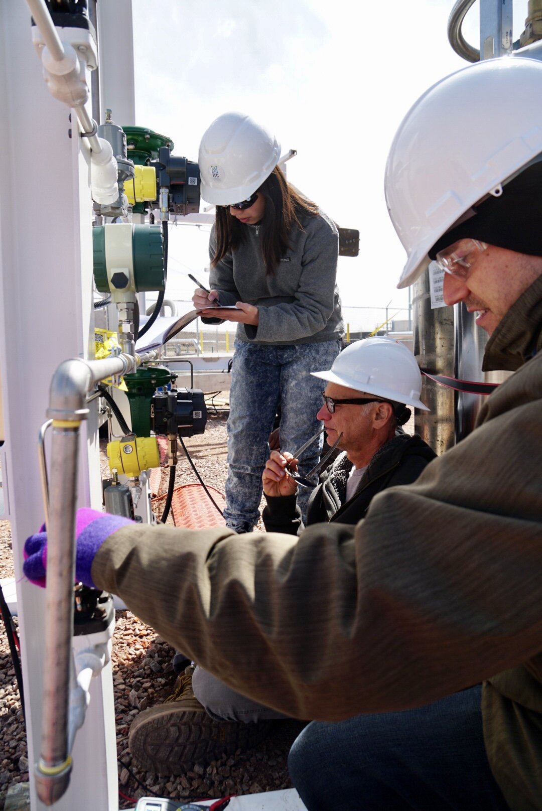 With the electronics sorted, we dove into adjusting the flow meters on the skid.