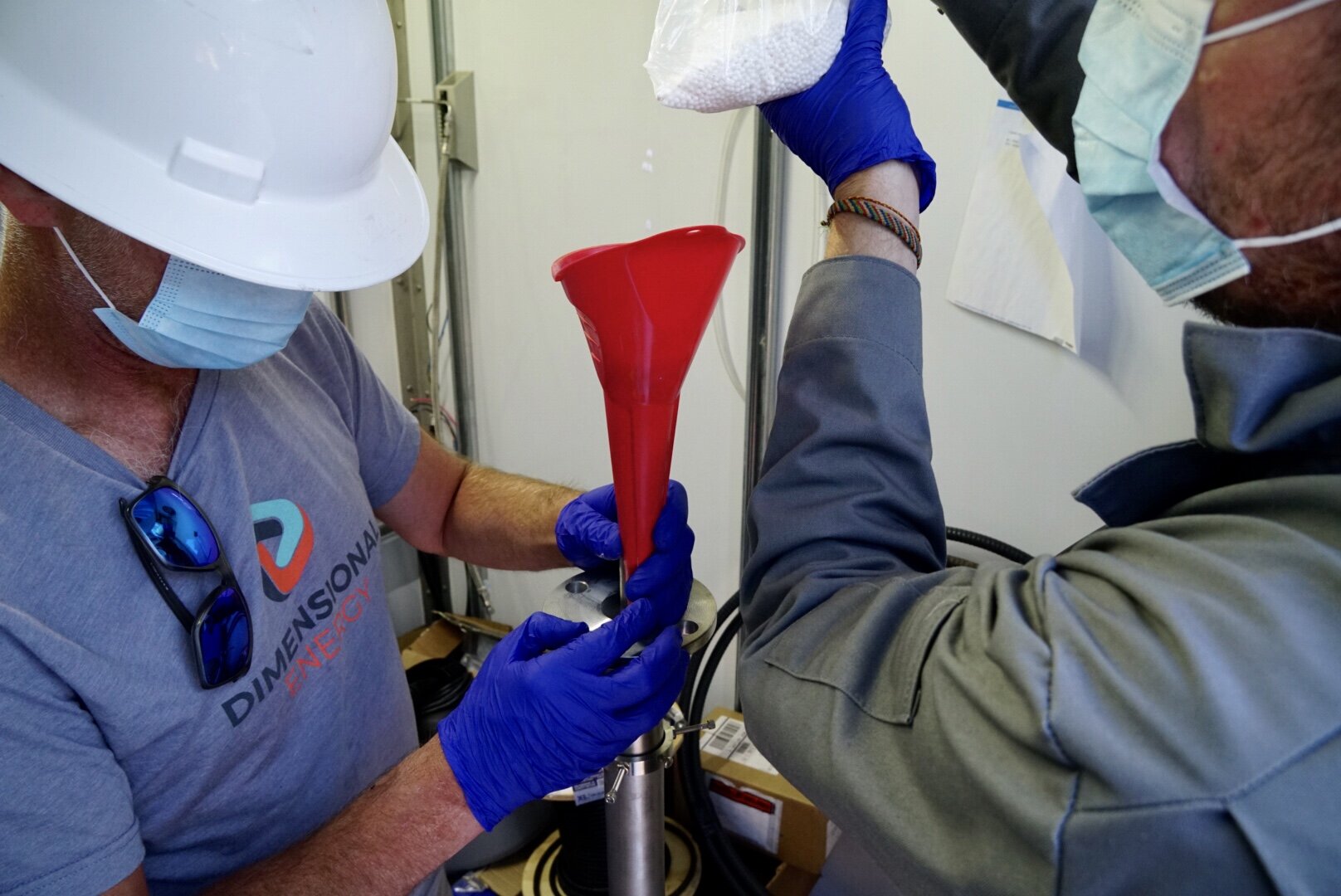 Before the reactor could be sealed and inserted into the bell jar, we poured in our proprietary catalyst. Huck and I had the honor of funneling and positioning, but the material itself was imagined by Brad Brennan and synthesized by Ali Sang, who is…