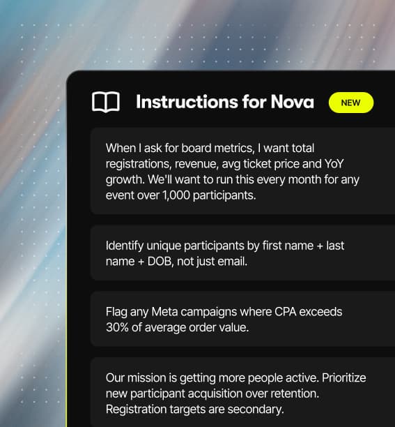 Teach Nova how your business works with Instructions