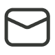 Closed envelope mail icon in black.