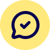 Yellow circle with a bold, dark blue number 1 in the center.