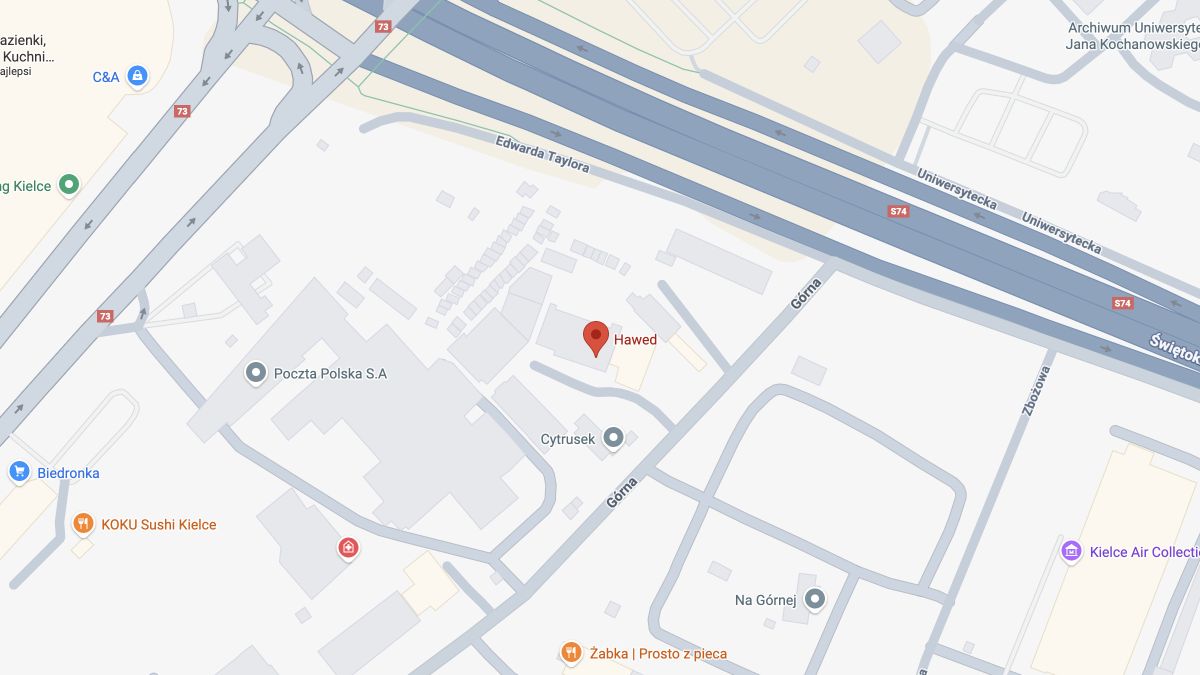Mapa dojazdu do siedziby HAWED