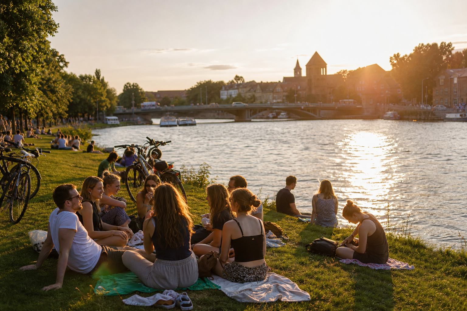 Sonnenuntergang in Münster: Studi-Spots