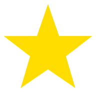 Bright yellow five-pointed star icon on white background.