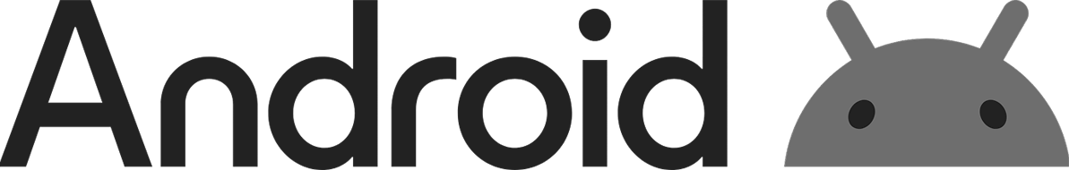 Android logo with the word 'Android' and a stylized robot head with antennae.