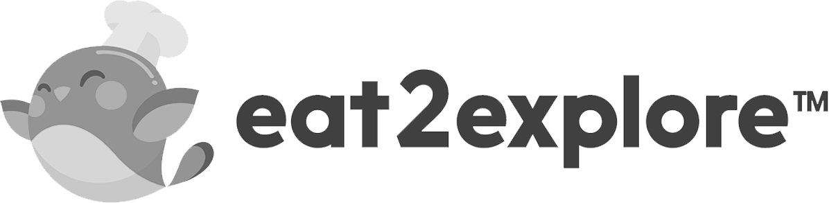 eat2explore brand logo featuring a smiling bird wearing a chef's hat.