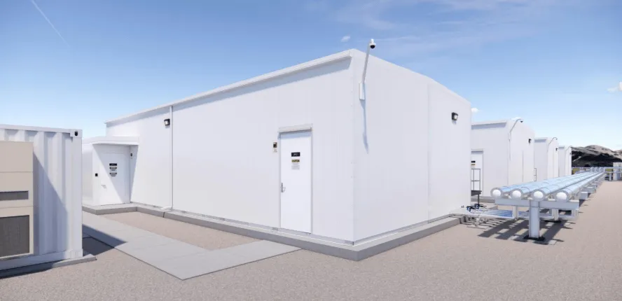 Rendering of a 4.5 MW BluSky AI SkyMod facility