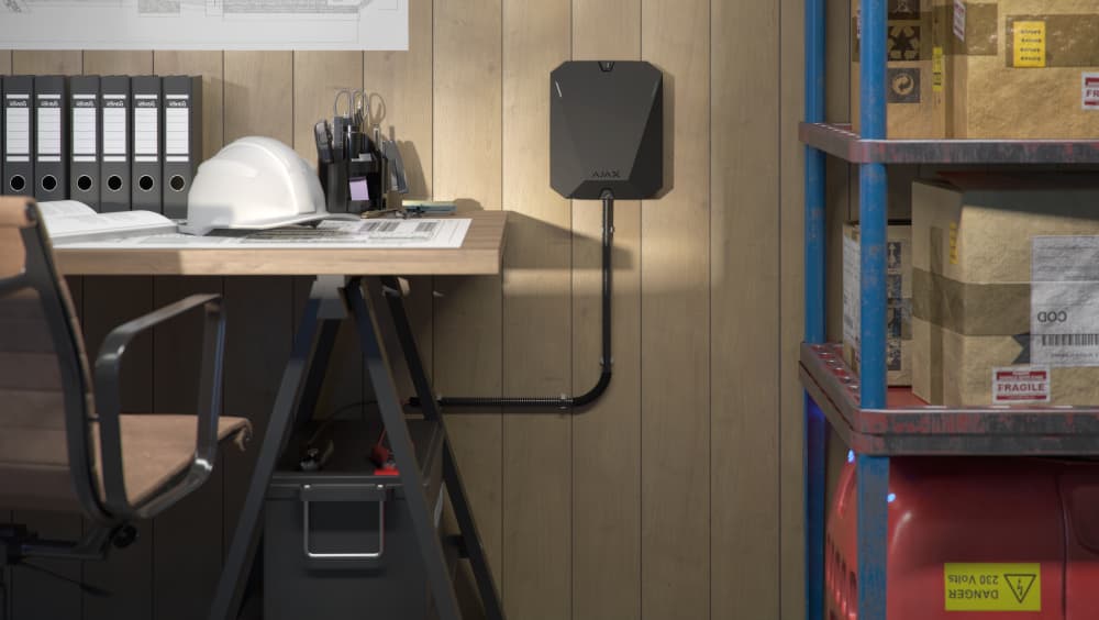 Ajax Systems hub installed at a remote site to secure farms, construction sites, and properties without internet access