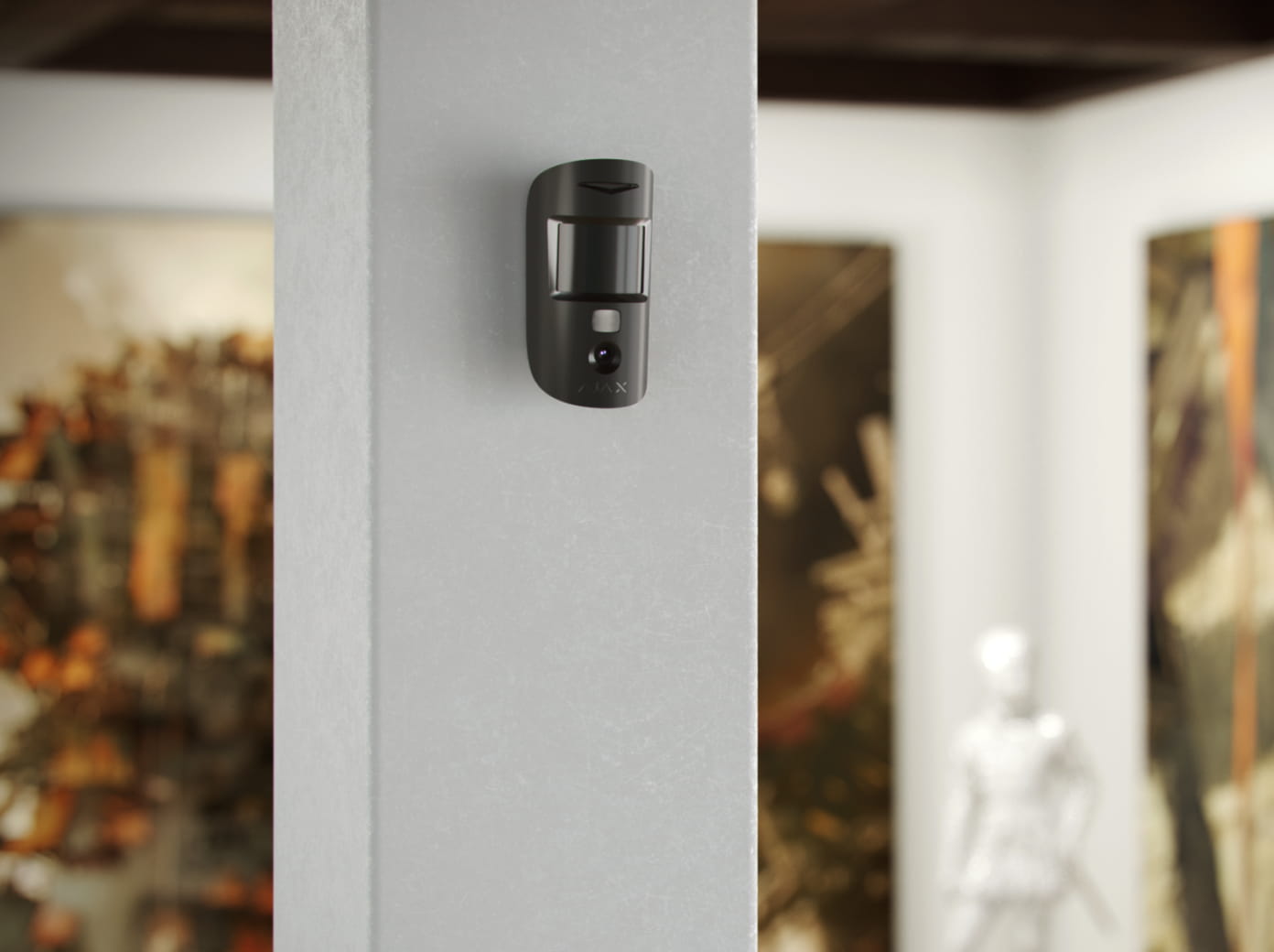 Showroom security system with Ajax MotionCam protecting open display areas through photo-verified motion detection