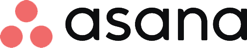 Asana company logo with three coral-colored dots arranged in a triangle next to the word 'asana' in black lowercase letters.