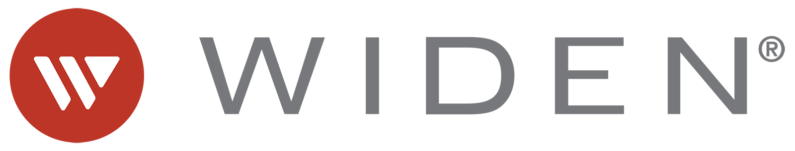 Widen company logo with white stylized 'W' on red background and 'widen' in gray lowercase letters.