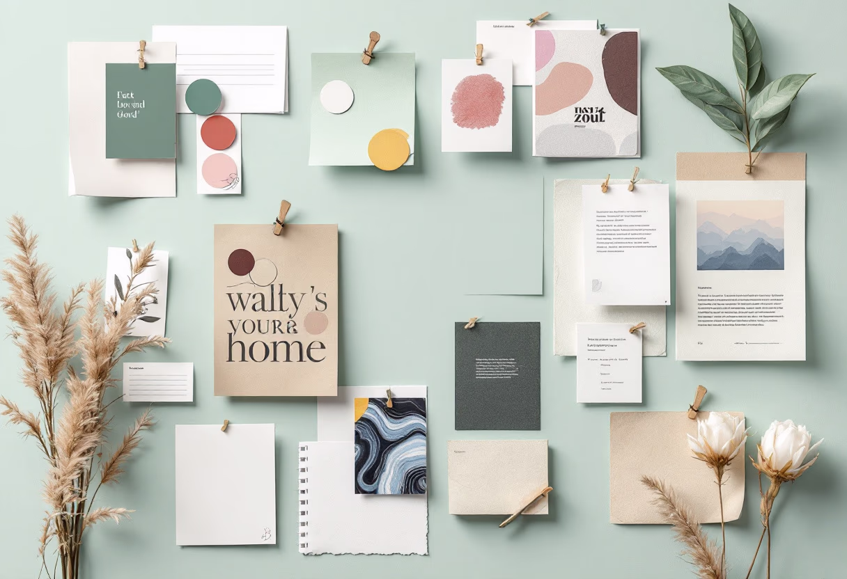 image of an inspiration board for logo design