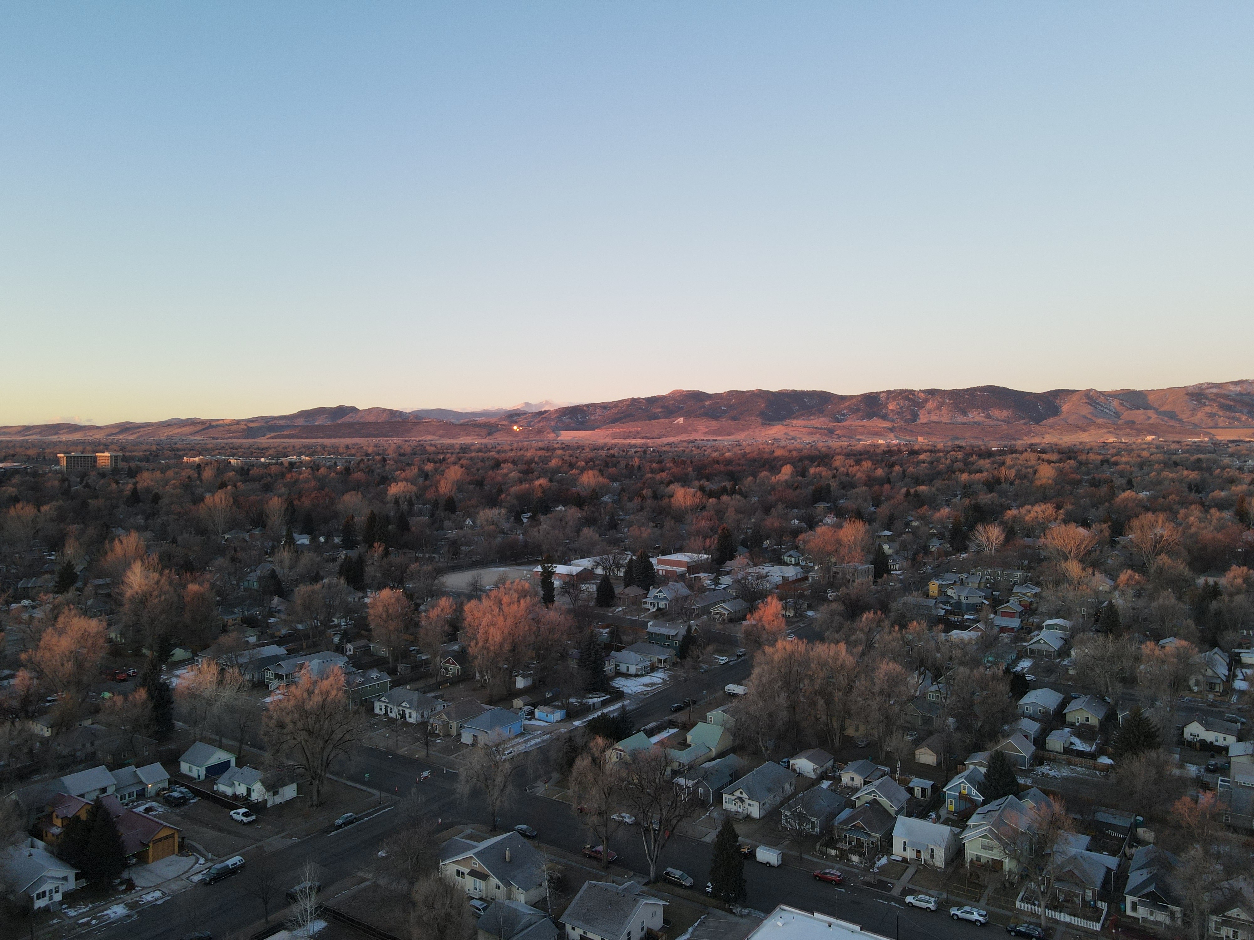 an arial image of the city of Fort Collins Colorado